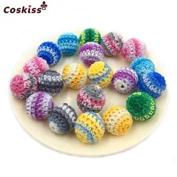 16mm/10pc Round Wooden Crocheted Bead Rainbow color Woolen Teether Bead Necklace Decoration Wooden Teething Crochet teether ball
16mm/10pc Round Wooden Crocheted Bead Rainbow color Woolen Teether Bead Necklace Decoration Wooden Teething Crochet teether ball