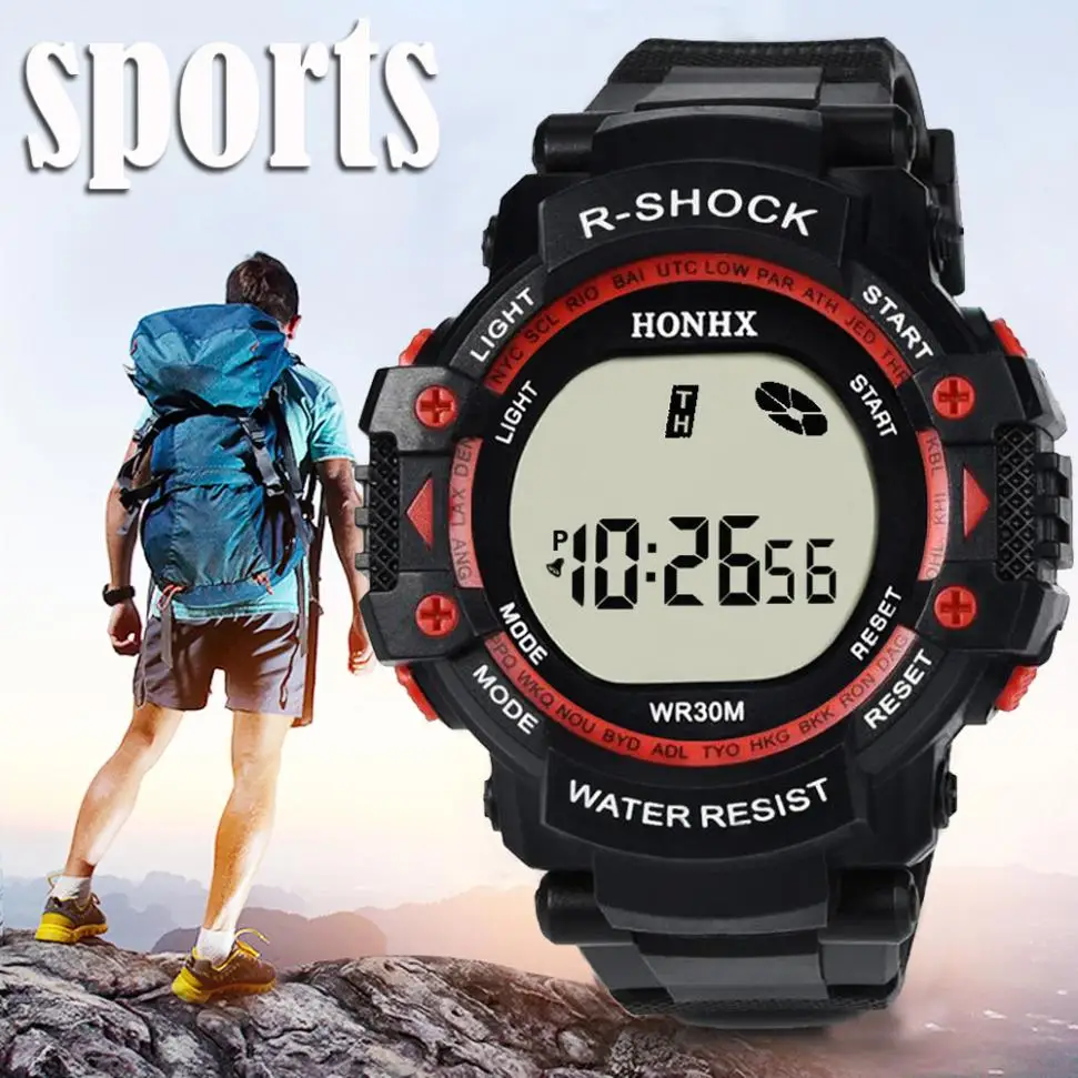 2019 Fashion watch LED Digital men waterproof sport style Men's Boy Stopwatch Date Rubber Sport Wrist Watch relogio masculino
2019 Fashion watch LED Digital men waterproof sport style Men's Boy Stopwatch Date Rubber Sport Wrist Watch relogio masculino