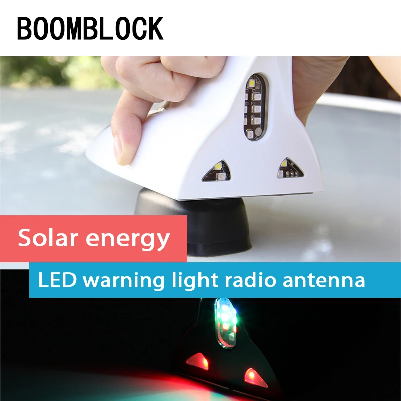 BOOMBLOCK светодиодный льная светодиодная антенна на солнечной батарее Акула Радио FM