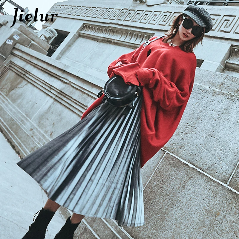 Jielur Fall Winter Elastic Waist Pleated Long Skirt Vintage 9 Colors Pure Women's Skirts Fashion High Street Elegant Lady Saia
Jielur Fall Winter Elastic Waist Pleated Long Skirt Vintage 9 Colors Pure Women's Skirts Fashion High Street Elegant Lady Saia