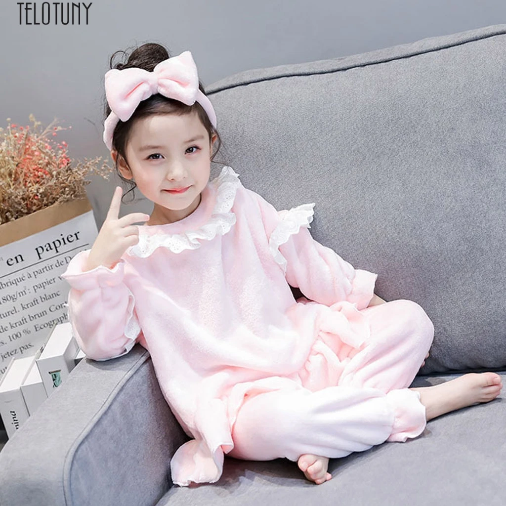 ARLONEET/Милая одежда для сна маленьких девочек фланелевая мягкая и удобная теплая