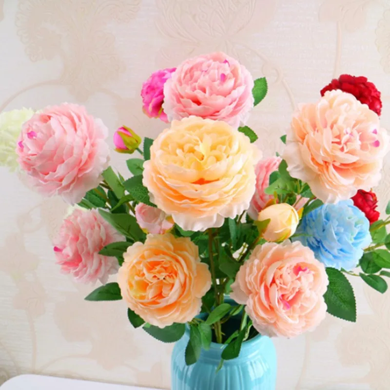 Western rose European core 3 head peony artificial flowers home decoration wedding wall Christmas decoration fake flower 1pc
Western rose European core 3 head peony artificial flowers home decoration wedding wall Christmas decoration fake flower 1pc