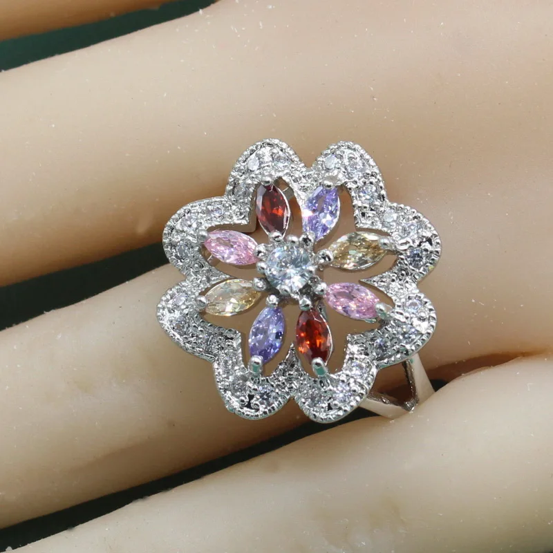 925 Sterling Silver Women Rings Colorful Flower Zricon Four Colors Rings for Women Free Jewelry Gift Box Dropshipping
925 Sterling Silver Women Rings Colorful Flower Zricon Four Colors Rings for Women Free Jewelry Gift Box Dropshipping