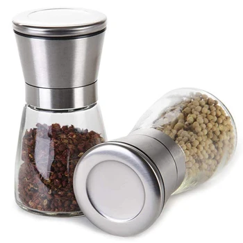2PCS Stainless Steel Glass Manual Pepper Salt Mill White Shaker Spice Grinder Kitchen Supplier
2PCS Stainless Steel Glass Manual Pepper Salt Mill White Shaker Spice Grinder Kitchen Supplier