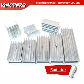 10pcs Aluminum Heatsink Radiator 15*10*16/20/22/25/30/40/50mm Transistor TO-220 hjxrhgal For Transistors TO220 white