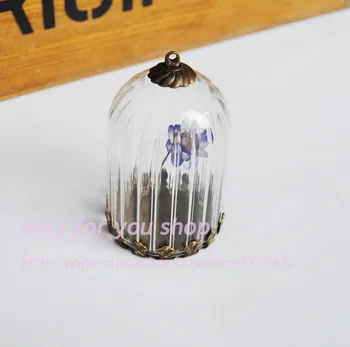 NEW! 50sets 38*25mm vertical stripes glass vial dome pendant glass bubble vial necklace pendant DIY(glass+base+cap)
NEW! 50sets 38*25mm vertical stripes glass vial dome pendant glass bubble vial necklace pendant DIY(glass+base+cap)