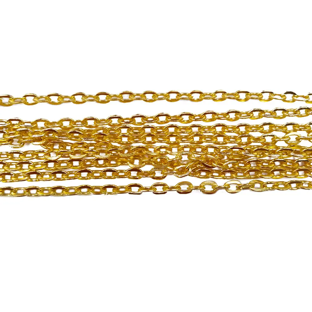 Gold Plated 100m 2x3mm 3x4mm Cross Flat Cable Chains Metal Link Chain Findings for Jewelry Making FCC-05
Gold Plated 100m 2x3mm 3x4mm Cross Flat Cable Chains Metal Link Chain Findings for Jewelry Making FCC-05