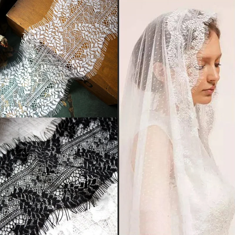3 Meter/lot Eyelashes Lace Trim Leaf-shaped White Black Lace Fabric DIY Accessories 11cm Wide Laciness
3 Meter/lot Eyelashes Lace Trim Leaf-shaped White Black Lace Fabric DIY Accessories 11cm Wide Laciness