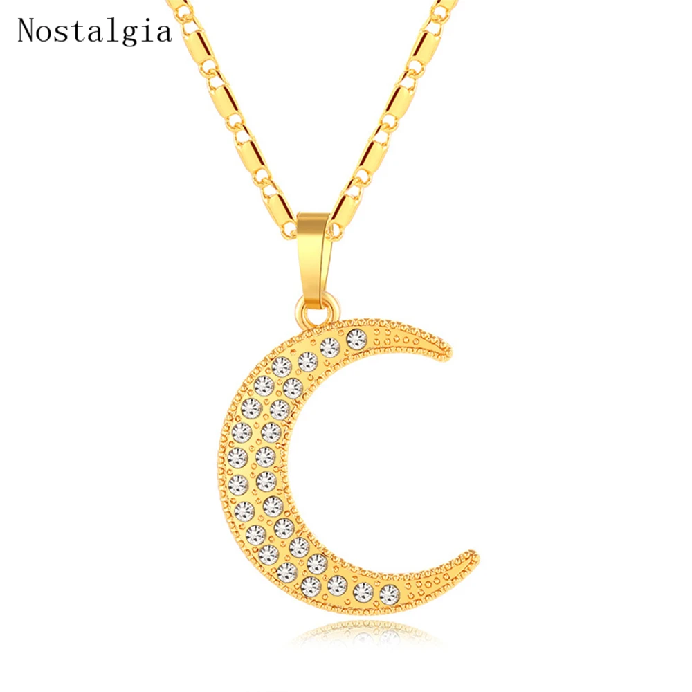 Men's Religious Jewelry Accessories Gold Muslim Crystal Crescent Moon Necklace Women Gift Chain Horn Pendant Necklace Erkek Koly
Men's Religious Jewelry Accessories Gold Muslim Crystal Crescent Moon Necklace Women Gift Chain Horn Pendant Necklace Erkek Koly