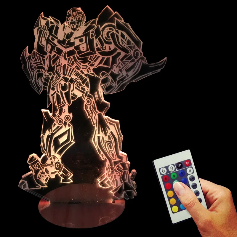 Three-dimensional 3D Holograma light Transformers Bumblebee visual lights Luz De LED Lamp remote control 7color night light Gift
Three-dimensional 3D Holograma light Transformers Bumblebee visual lights Luz De LED Lamp remote control 7color night light Gift