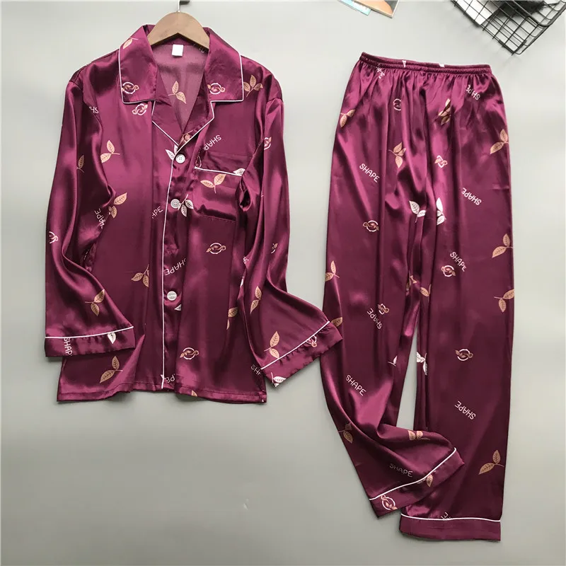 Silk Pajamas classical Printed Full Sleeve Male Sleepwear Set 2pcs Home Sleep Clothing Long Pants Sets pyjama homewear
Silk Pajamas classical Printed Full Sleeve Male Sleepwear Set 2pcs Home Sleep Clothing Long Pants Sets pyjama homewear