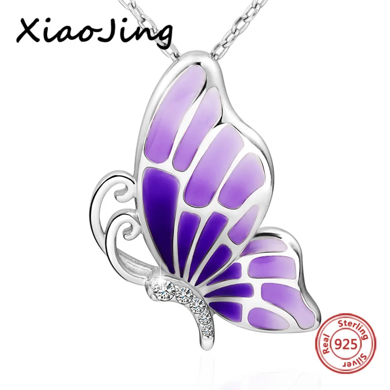 New arrival 925 sterling silver cute butterfly pendant chain necklace with purple enamel diy fashion jewelry making women gifts
New arrival 925 sterling silver cute butterfly pendant chain necklace with purple enamel diy fashion jewelry making women gifts