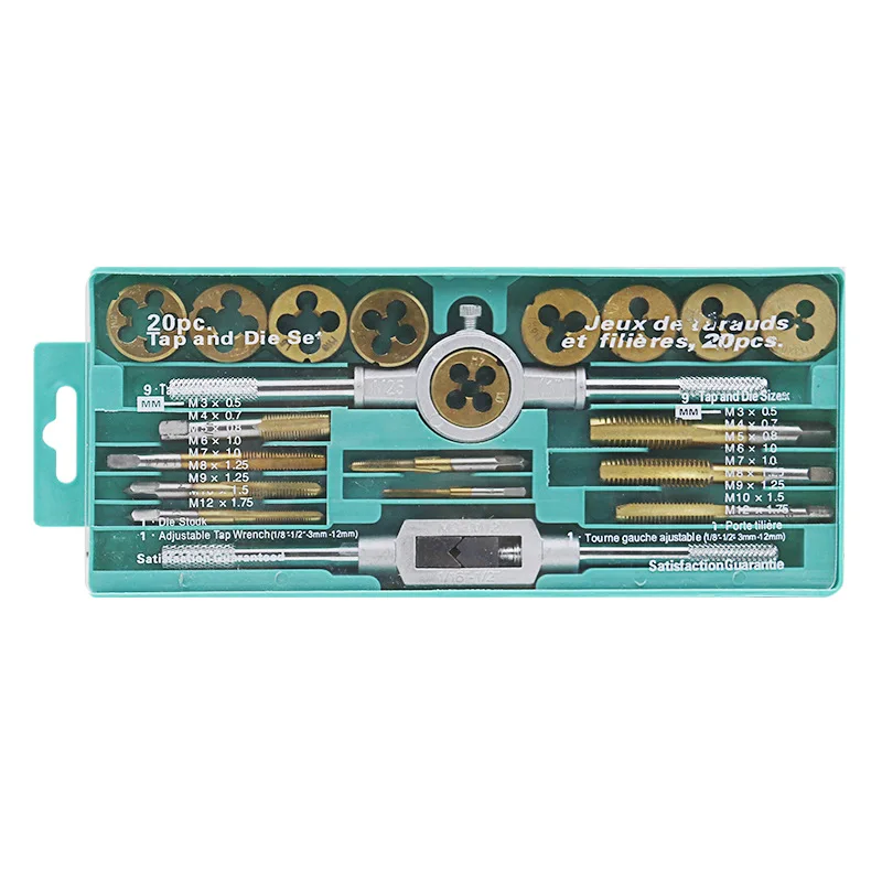 20pcs Tap & Die Set 1/16-1/2 Inch NC Screw Thread Plugs Taps Alloy Steel Hand Screw Taps Dies
20pcs Tap & Die Set 1/16-1/2 Inch NC Screw Thread Plugs Taps Alloy Steel Hand Screw Taps Dies