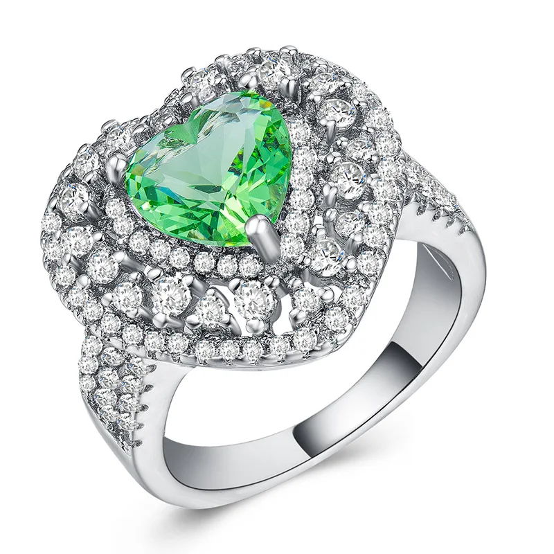 Emerald ring Diamond rings Crystal lady heart shape Ring Green zircon plated 925 silver Gold costume cubic zirconia ring B1176
Emerald ring Diamond rings Crystal lady heart shape Ring Green zircon plated 925 silver Gold costume cubic zirconia ring B1176