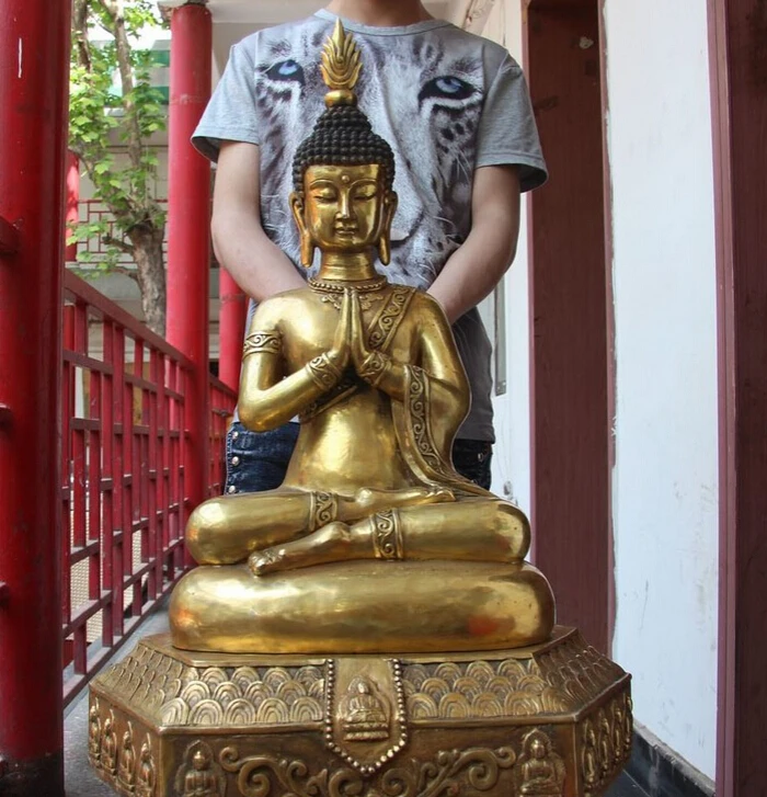 150629 S2232 29 China Bronze Copper Gild Fane Thailand Buddhism Sakyamuni Buddha Joss Statue
150629 S2232 29 China Bronze Copper Gild Fane Thailand Buddhism Sakyamuni Buddha Joss Statue