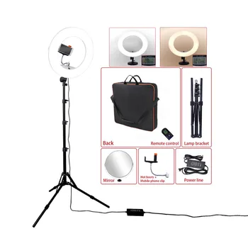 fosoto FE-480II 18" Photographic Lighting 96W Bi-Color Dimmable Camera Phone Ring Light Lamp&bag&Remote&Mirror&Tripod Stand
fosoto FE-480II 18" Photographic Lighting 96W Bi-Color Dimmable Camera Phone Ring Light Lamp&bag&Remote&Mirror&Tripod Stand