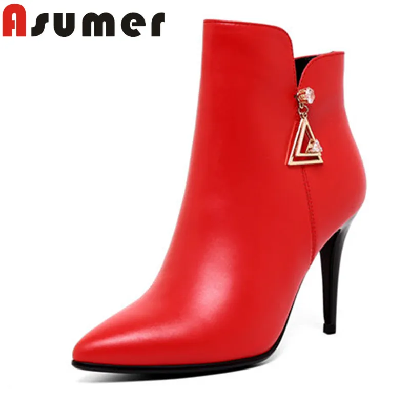 ASUMER NEW 2020 sexy ankle boots for women solid metal decoration high heels boots pointed toe simple genuine leather boots
ASUMER NEW 2020 sexy ankle boots for women solid metal decoration high heels boots pointed toe simple genuine leather boots