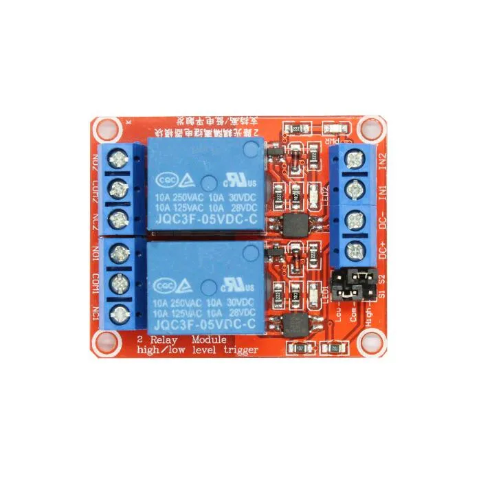 2 Channel 5V Relay Module Board Shield with Optocoupler Support High and Low Level Trigger for Arduino
2 Channel 5V Relay Module Board Shield with Optocoupler Support High and Low Level Trigger for Arduino