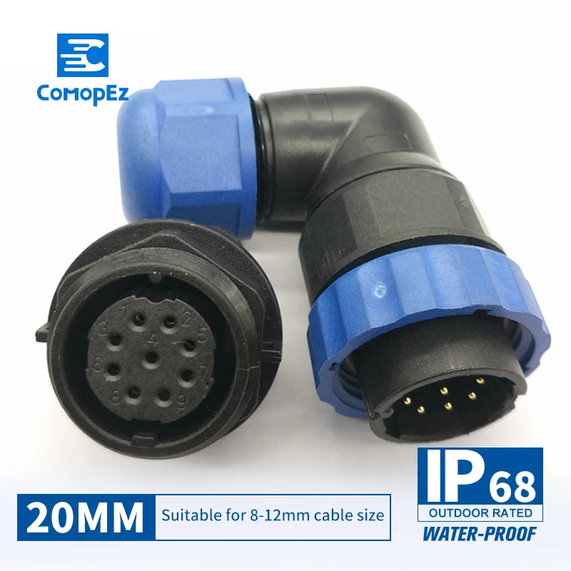 Waterproof Connector SP20 IP68 Cable Wire Connector Plug & Socket Male And Female 2 3 4 5 7 9 10 12 14 Pin SD20 20mm Elbow nut
Waterproof Connector SP20 IP68 Cable Wire Connector Plug & Socket Male And Female 2 3 4 5 7 9 10 12 14 Pin SD20 20mm Elbow nut