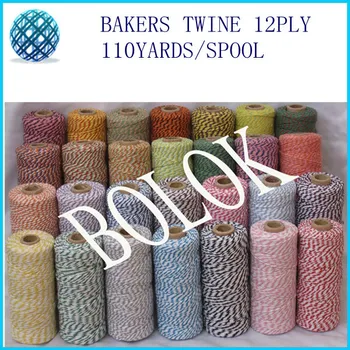 2pcs/lot (total 200m) thick 12ply double color twine, Cotton Baker twine (55 kinds color) 110yards/spool by free shipping
2pcs/lot (total 200m) thick 12ply double color twine, Cotton Baker twine (55 kinds color) 110yards/spool by free shipping