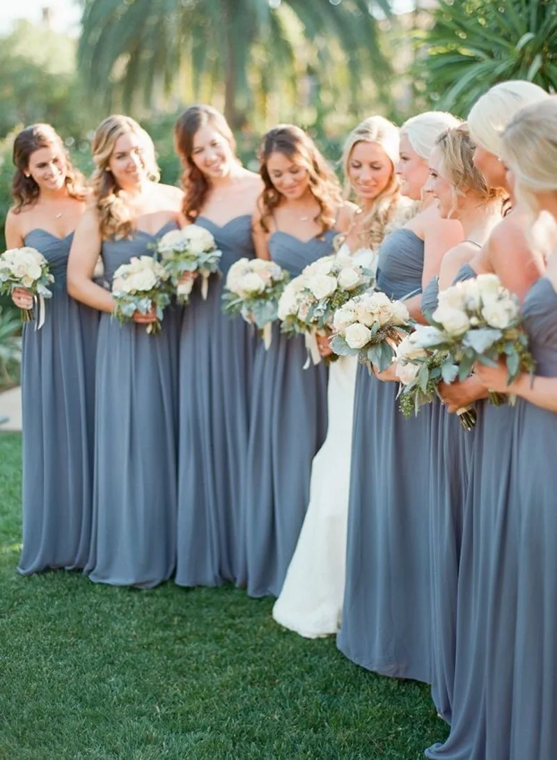 Simple A Line Bridesmaid Dresses Good Quality Custom Made Long Strapless Chiffon Dress for Wedding Party 2018
Simple A Line Bridesmaid Dresses Good Quality Custom Made Long Strapless Chiffon Dress for Wedding Party 2018