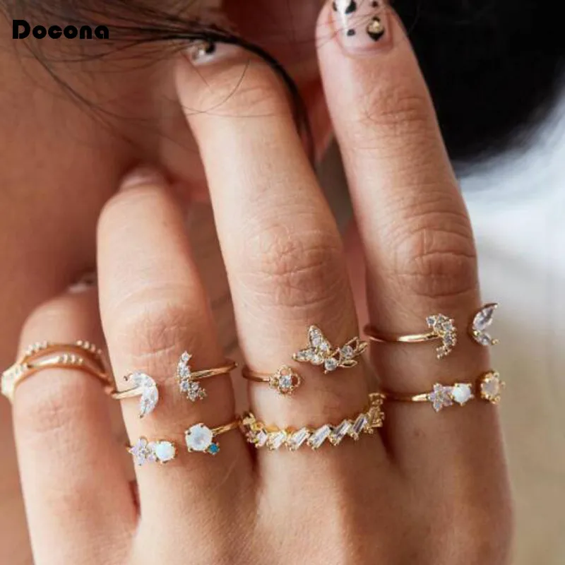 Doocna 7pcs/sets Bohemia Fashion Gold Color Opne Rings Set Pretty Butterfly Clear Crystal Stone Jewelry Women Accessories C20307
Doocna 7pcs/sets Bohemia Fashion Gold Color Opne Rings Set Pretty Butterfly Clear Crystal Stone Jewelry Women Accessories C20307