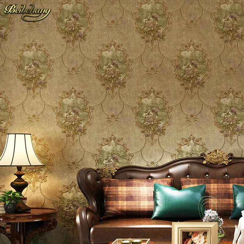 beibehang American Vine Sculpture 3D Stereo Nonwoven Fabric Wallpaper Wedding Room Bedroom Living Background papel de pared |