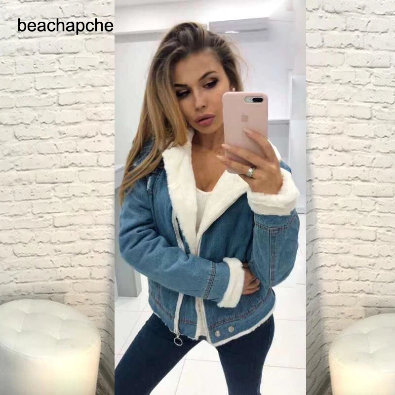 Winter Warm velvet Jeans Jacket Women 2019 Fashion Breasted Blue Thicken Fur Denim Coat Warm Lining Outwear Female
Winter Warm velvet Jeans Jacket Women 2019 Fashion Breasted Blue Thicken Fur Denim Coat Warm Lining Outwear Female