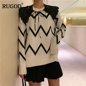 RUGOD Elegant korean knitted jumper women Round neck stripe loose winter warm pullover sweaters Fashion winter clothes women
RUGOD Elegant korean knitted jumper women Round neck stripe loose winter warm pullover sweaters Fashion winter clothes women