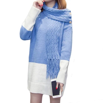Women 2018 Winter Vintage Sweater Dress Casual Loose Scarf Collar Long Sleeve Dresses Plus Size Baggy Vestidos XL-4XL D612
Women 2018 Winter Vintage Sweater Dress Casual Loose Scarf Collar Long Sleeve Dresses Plus Size Baggy Vestidos XL-4XL D612