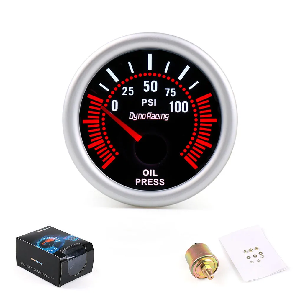 Dynoracing 2" 52mm Universal 12V LED Smoke Len 0~100psi oil press gauge Meter / oil press gauge TT101314
Dynoracing 2" 52mm Universal 12V LED Smoke Len 0~100psi oil press gauge Meter / oil press gauge TT101314