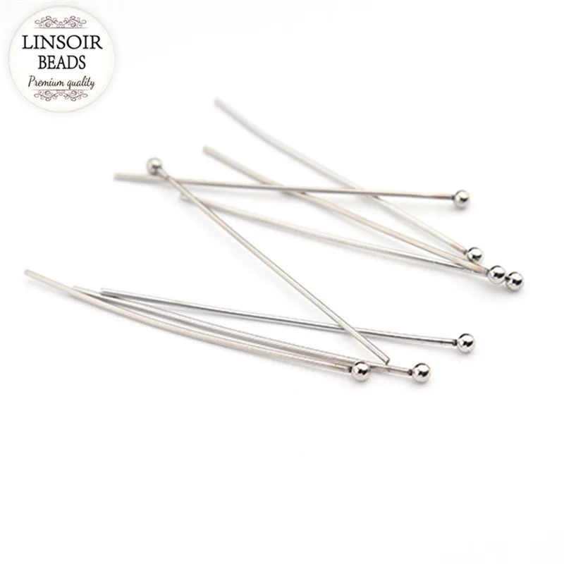 50mm 100Pcs Silver Plated Ball Head Pins Spacer Beads for Jewelry Making DIY