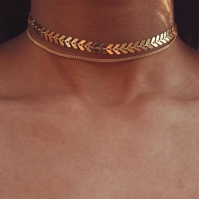 New Multi Arrow Choker Necklace Women Two Layers Necklaces Gold Color Fishbone Plane Plane Necklace Charm Chocker Jewelry
New Multi Arrow Choker Necklace Women Two Layers Necklaces Gold Color Fishbone Plane Plane Necklace Charm Chocker Jewelry