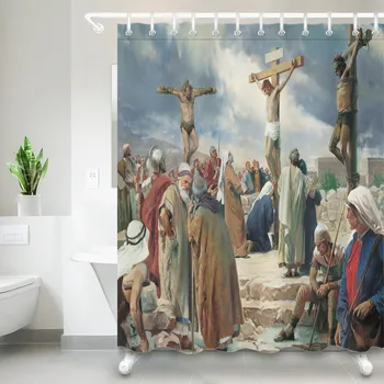 LB Jesus Christ Crucifixion Shower Curtain Bible Stories Bathroom Waterproof Mildew Resistant Polyester Fabric For Bathtub Decor
LB Jesus Christ Crucifixion Shower Curtain Bible Stories Bathroom Waterproof Mildew Resistant Polyester Fabric For Bathtub Decor