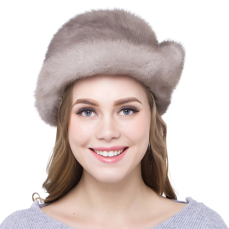 Фото JKP 2018 Genuine natural whole mink Fur Hat Women Cap Thick Winter Warm Female Fashion For New DHY18-07 | Аксессуары для одежды