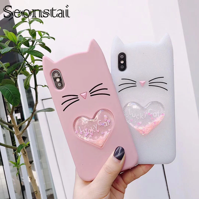 3D Love Heart Glitter Stars Luck Bearded Cat Case for iPhone 6 6S 7 8 Plus X XR XS Max Dynamic Liquid Quicksand Squishy Cover
3D Love Heart Glitter Stars Luck Bearded Cat Case for iPhone 6 6S 7 8 Plus X XR XS Max Dynamic Liquid Quicksand Squishy Cover