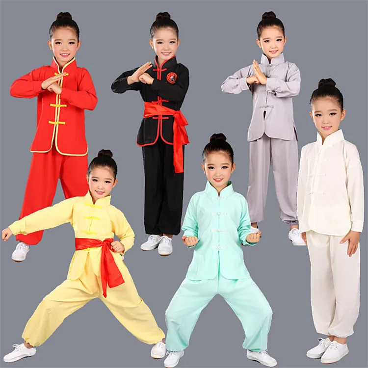 Детская одежда Wushu для девочек и мальчиков Китайская традиционная форма кунг фу