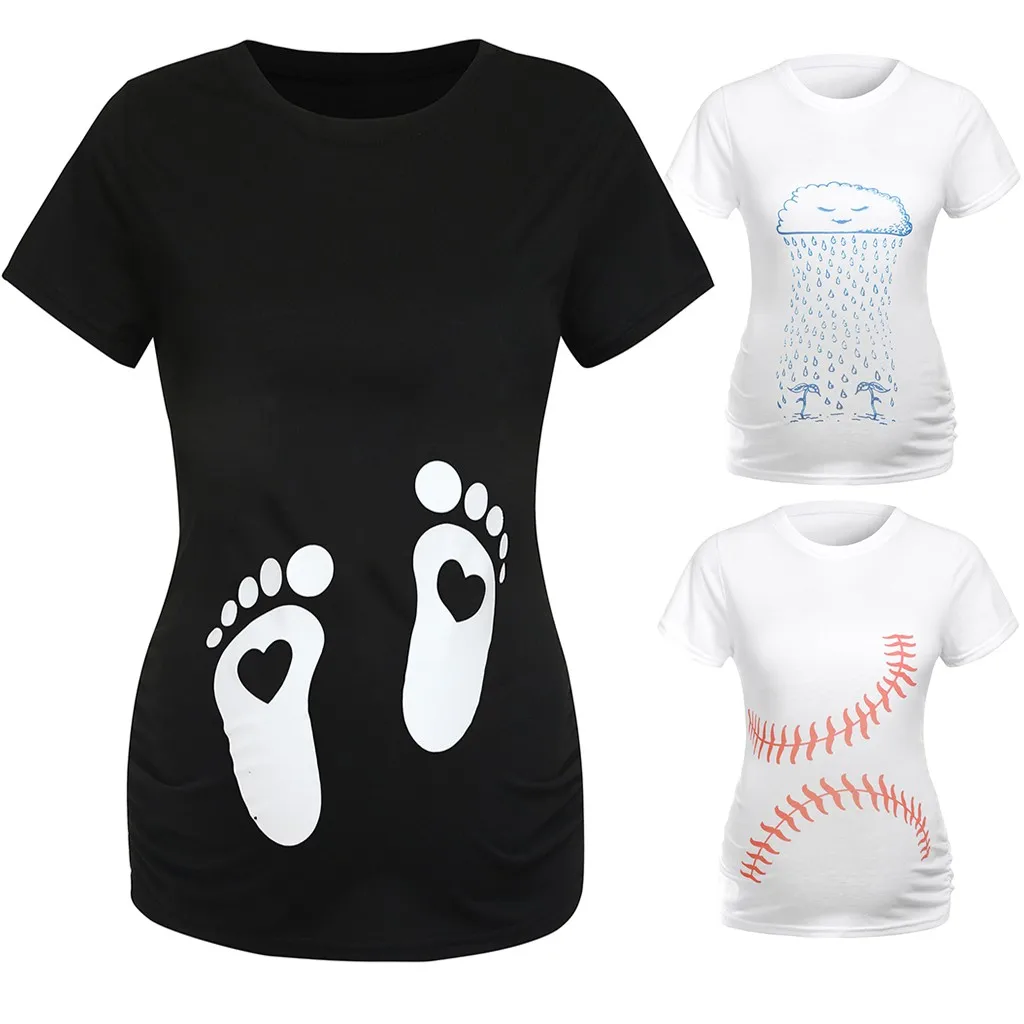 Top For Pregnant Plus Size Maternity Clothes Casual T-Shirt Footprint Print Blouse Short Sleeve Shirt Spring Solid Pregnant Top
Top For Pregnant Plus Size Maternity Clothes Casual T-Shirt Footprint Print Blouse Short Sleeve Shirt Spring Solid Pregnant Top