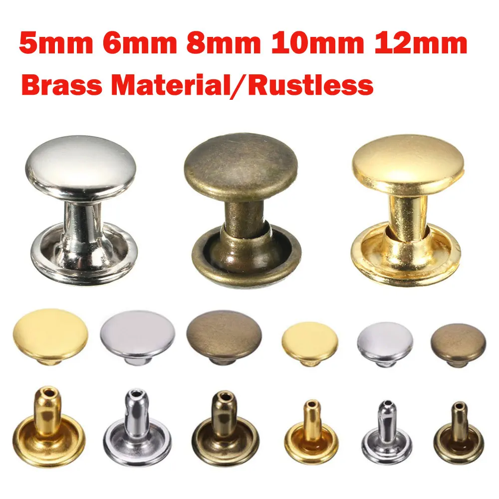 KALASO 100pcs Brass Material Round Double Cap Rivet Stud Collision Nail Spike Rock Leathercraft Shoe Bag Belt Garment Bracelet
KALASO 100pcs Brass Material Round Double Cap Rivet Stud Collision Nail Spike Rock Leathercraft Shoe Bag Belt Garment Bracelet