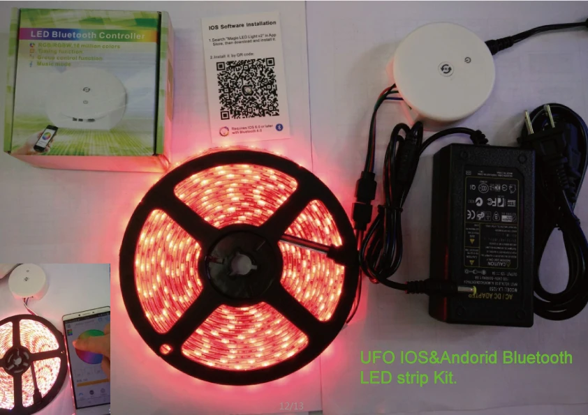 Гибкая светодиодная лента 5 м/рулон 300 светодиодов RGBW/RGB SMD 5050 + НЛО IOS и Android Bluetooth