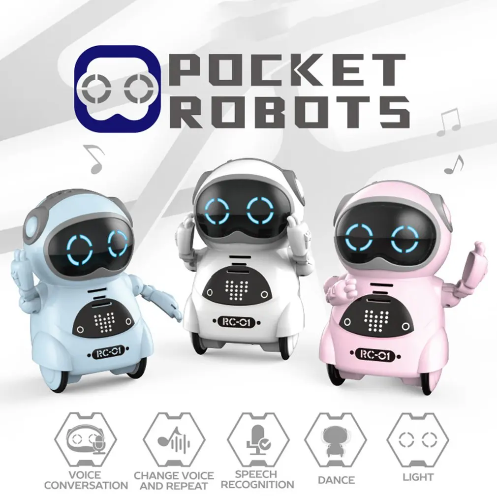 Mini Pocket Robot Talking Walk Music Dance Light Voice Recognition Interactive Smart Kids Robot Model Toy Birthday Gift 3 Color
Mini Pocket Robot Talking Walk Music Dance Light Voice Recognition Interactive Smart Kids Robot Model Toy Birthday Gift 3 Color
