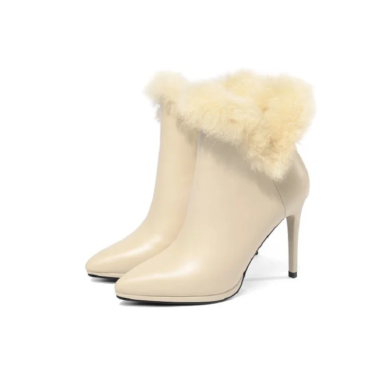 2019 new Martin boots leather booties stiletto heels pointed women's booties beige 0307
2019 new Martin boots leather booties stiletto heels pointed women's booties beige 0307