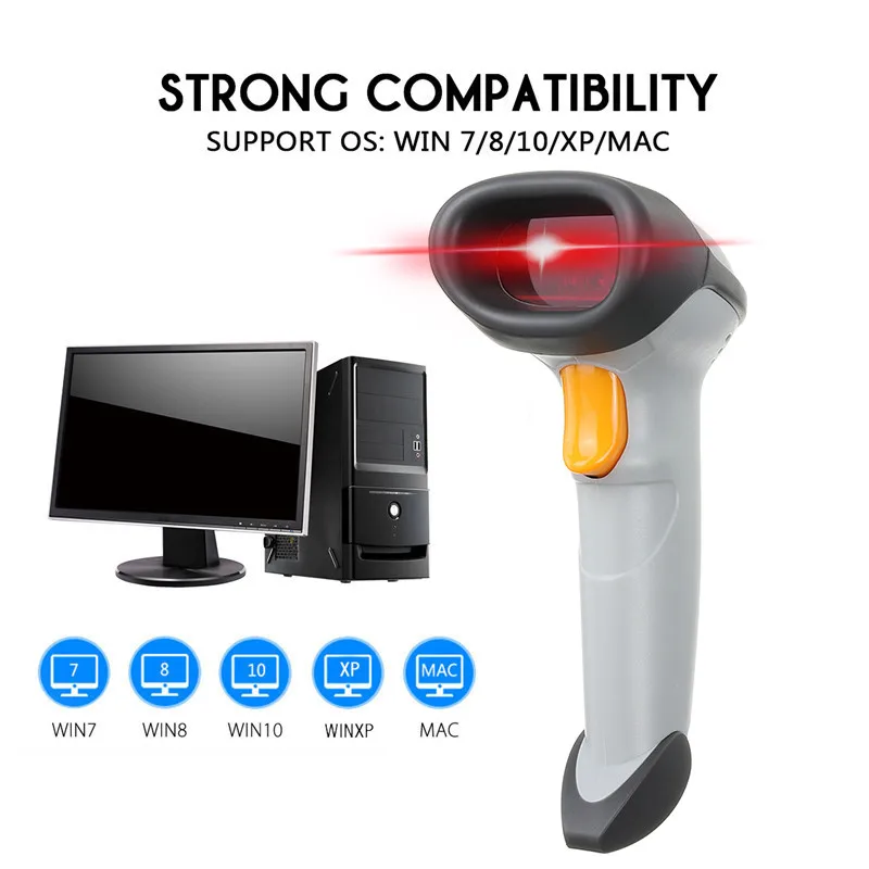 Portable Barcode Scanner Wireless Bar Code Reader USB Laser Barcode Scanner Wired For Win 7/8/10/XP/Mac DC5V Set
Portable Barcode Scanner Wireless Bar Code Reader USB Laser Barcode Scanner Wired For Win 7/8/10/XP/Mac DC5V Set