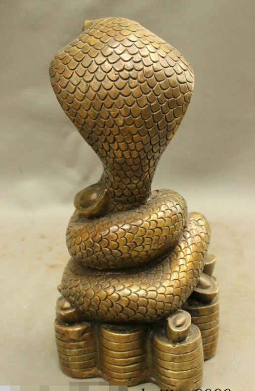S0306 9" Folk Chinese Bronze Year Zodiac Animals YuanBao Wealth Snake Statue Sculpture
S0306 9" Folk Chinese Bronze Year Zodiac Animals YuanBao Wealth Snake Statue Sculpture