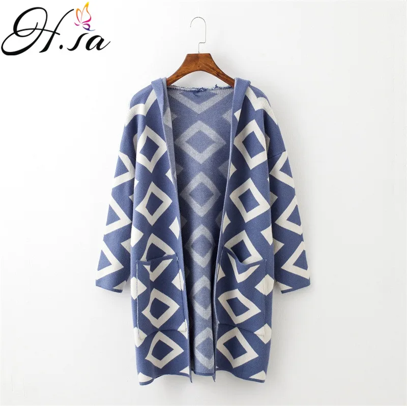 H.SA Winter New Long Sweater Cardigans Geomertric Hooded Poncho Long Sweaters Female Oversized Sweater Soft Warm casaco feminino
H.SA Winter New Long Sweater Cardigans Geomertric Hooded Poncho Long Sweaters Female Oversized Sweater Soft Warm casaco feminino
