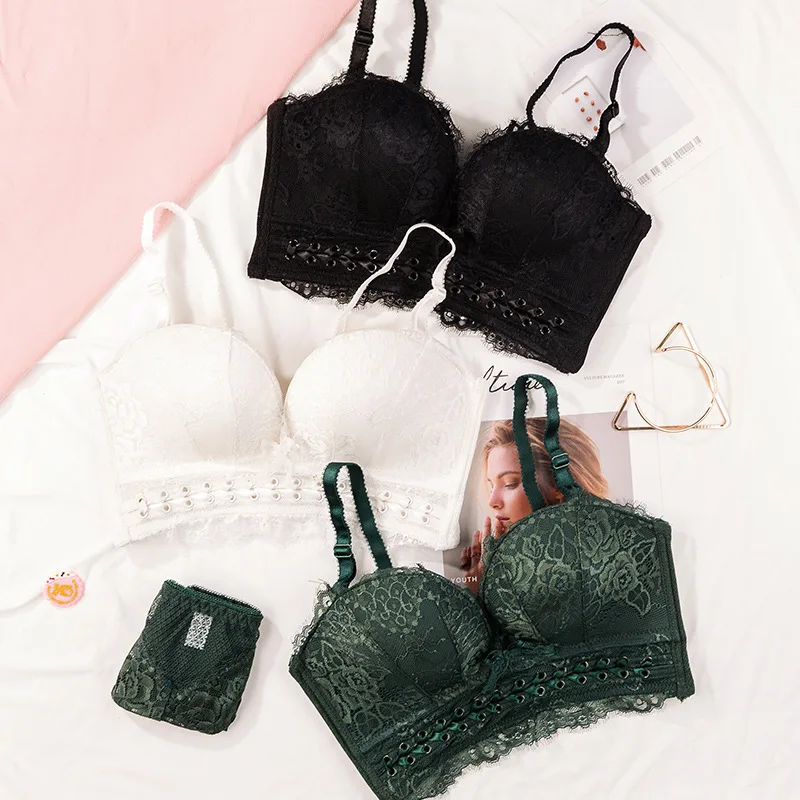 Comfortable Sexy Lace Brassiere Embroidery Printing Women Underwear Set Strapless Deep V Thicken Small Chest Push Up Bra Sets
Comfortable Sexy Lace Brassiere Embroidery Printing Women Underwear Set Strapless Deep V Thicken Small Chest Push Up Bra Sets