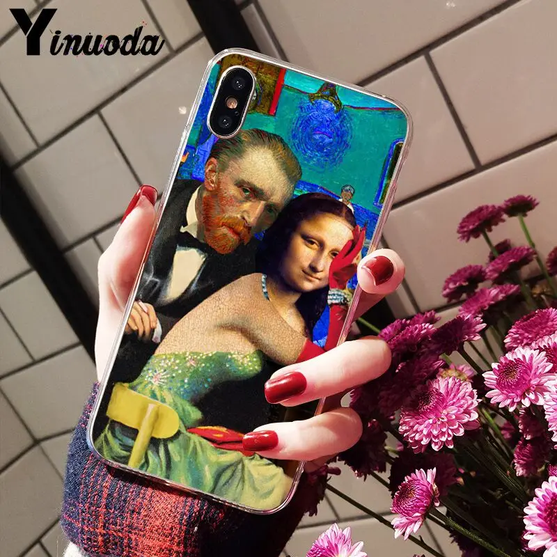 Van Gogh Mona Lisa Funny Art Girl with a pear earing