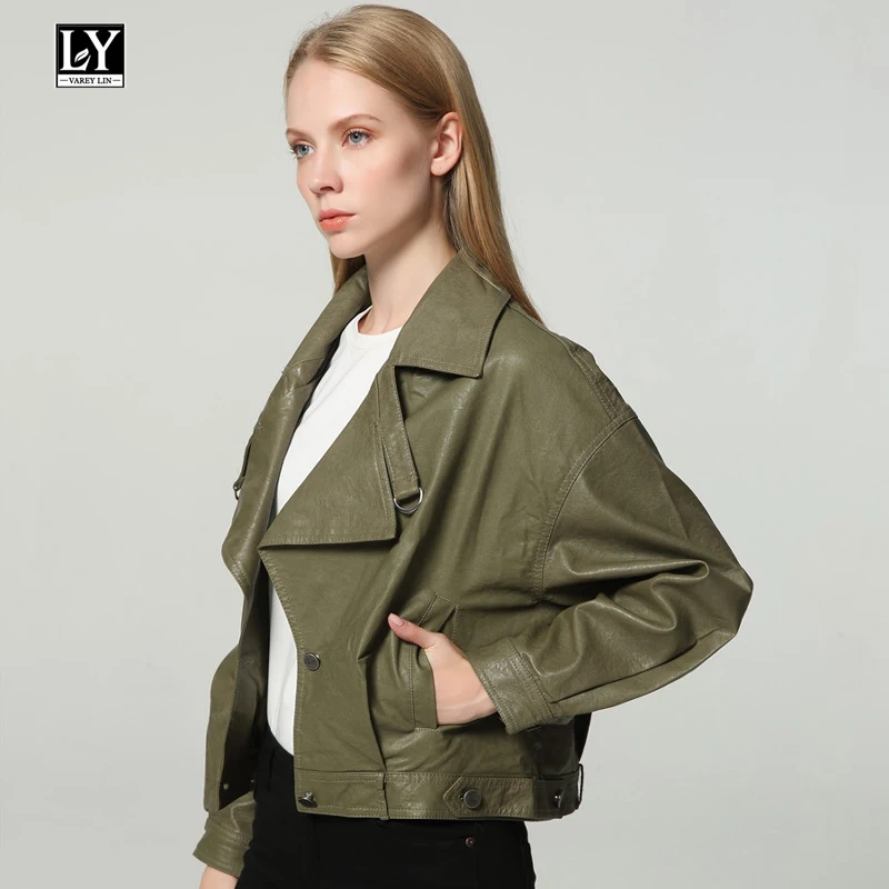 Ly Varey Lin Faux Leather Jacket Women Autumn Turn-down Collar Faux Soft Leather Short Jacket Female Motor Red Black Outerwear
Ly Varey Lin Faux Leather Jacket Women Autumn Turn-down Collar Faux Soft Leather Short Jacket Female Motor Red Black Outerwear