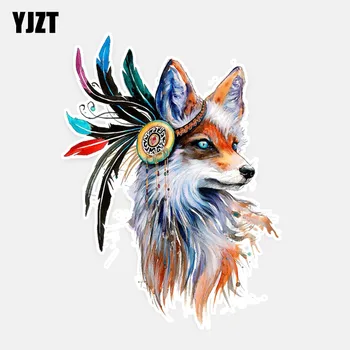 

YJZT 11.8CM*16CM Beautiful Fox Animal Car-styling Car Sticker Decoration Decal PVC 5-0987