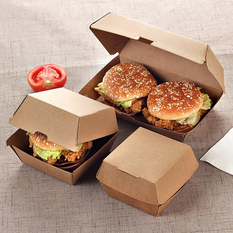 50p Food Grade Kraft Hamburger Box Disposable Fast Food Fried Chicken Beefsteak Wrapping Box Take-out Food Packing Box Doggy Bag
50p Food Grade Kraft Hamburger Box Disposable Fast Food Fried Chicken Beefsteak Wrapping Box Take-out Food Packing Box Doggy Bag